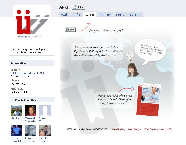 WEBii Facebook Landing Page