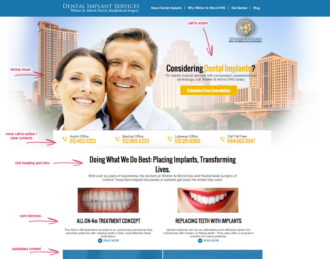 example home page layout