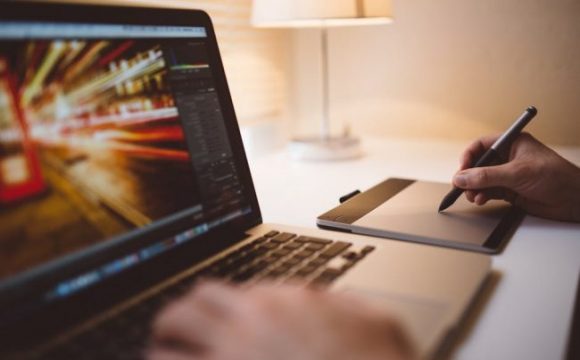 Web design on laptop