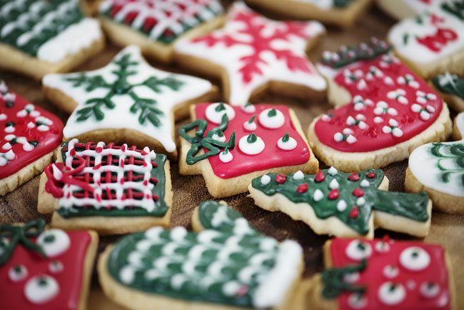 Christmas cookies, holiday themes