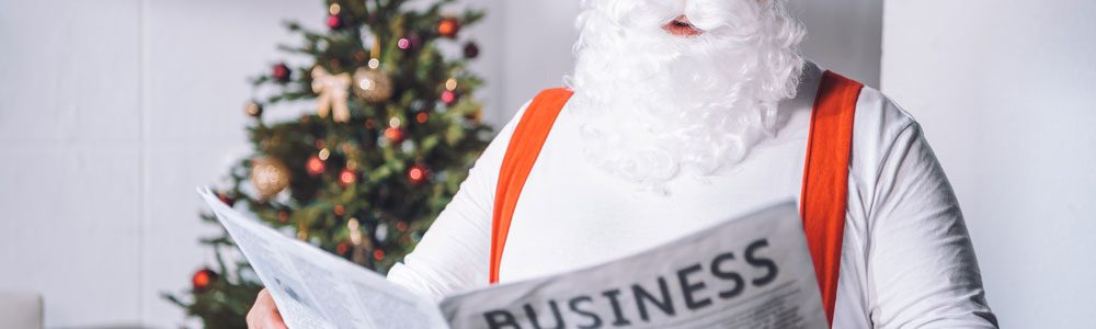 Holiday marketing and website tips with Santa theme