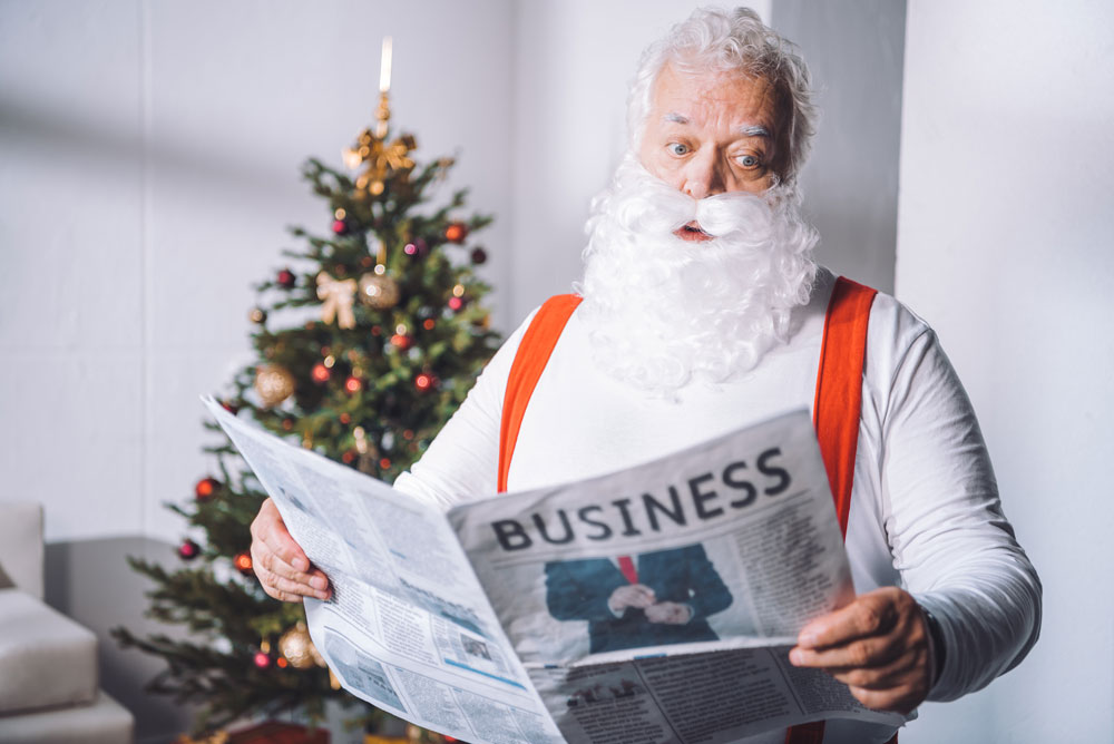 Holiday marketing and website tips with Santa theme