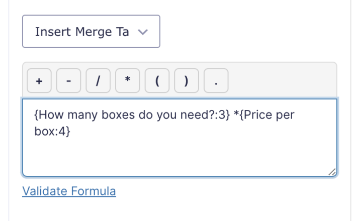Calculator form field merge
