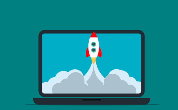 figurative image of a website launching