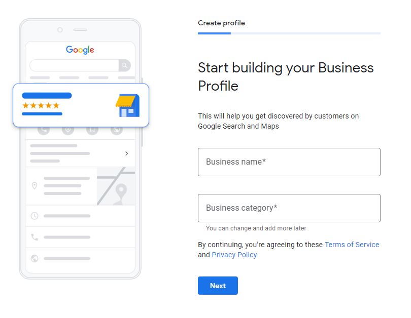 Google Business Profile step 2
