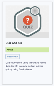 Form quiz add on module