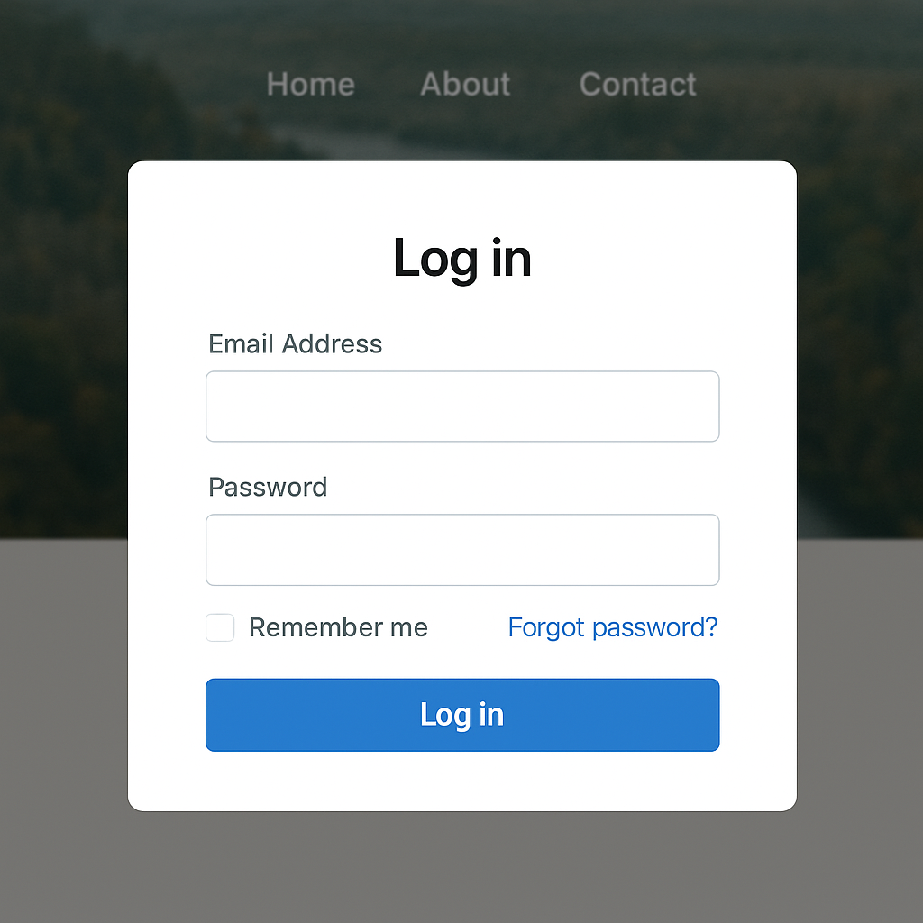 Popup Prompt Login Design Example