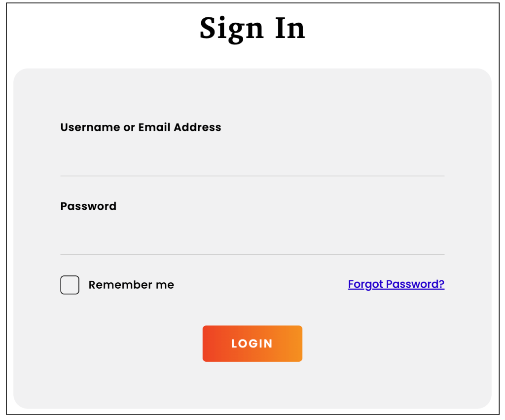 Example of Simple Modern Login Page Design