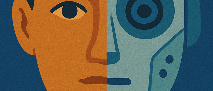 Humans and Robots Illustration Concept
