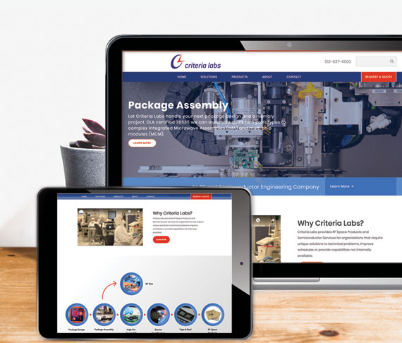 Web design portfolio of engineering website