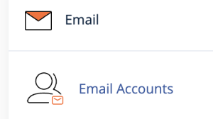 cPanel Email Accounts option in the dashboard