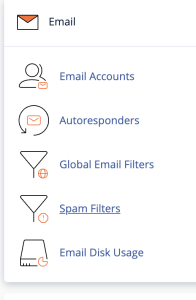 cPanel Spam Filters